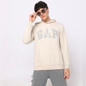 Mens Sweatshirt GAP Logo Pullover Hoodie inUnbleached White Color Size XXL New